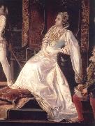 unknow artist The New Espana personified before the imperial majesty of Carlos V the isabel of Portugal painting